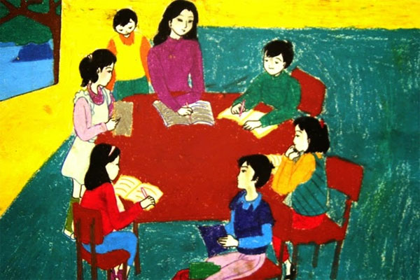 Tranh vẽ ngày 20/11 với đề tài về Ngày nhà giáo Việt Nam | Bản tin Bình Thuận